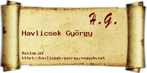 Havlicsek György névjegykártya